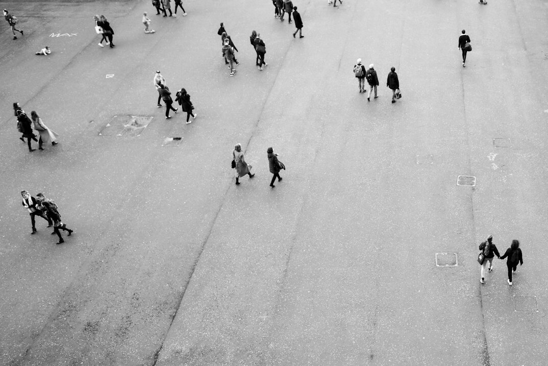 crowded city street with people